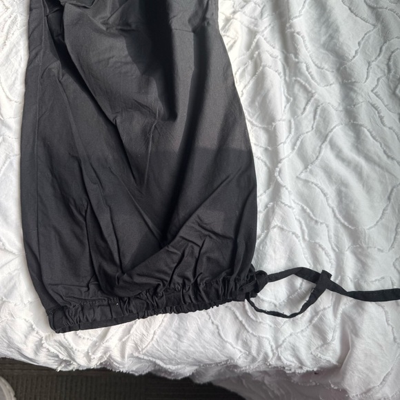 Rewash Black Cargo Pants with Jogger Cuff Tie Low Waisted - Picture 4 of 11